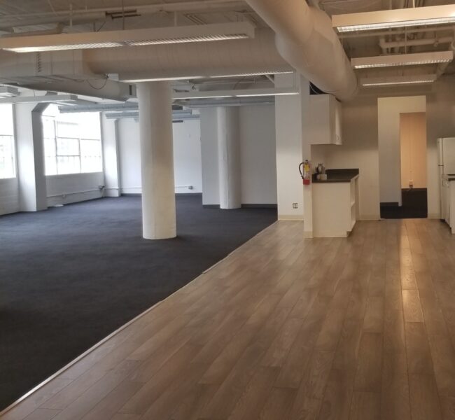 Creative Space for Lease 333 Bryant Suite 220 Open Kitchen and Break Area Natural Light